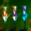 Lampe solaire de jardin étanche LED lampe de pelouse fleurs de lys décor de Noël extérieur
