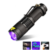 Lampe torche ultraviolette avec fonction de zoom LED UV Mini UV Détecteur de taches durine pour animaux de compagni