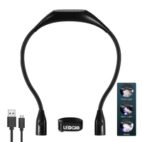 Lampe de livre à LED Lampe de lecture à trois vitesses Rechargeable par USB