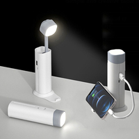 Lampee de poche 4 en 1 5500K + Lampee de table pliable + Banque dalimentation + Support de téléphone 1200mAh Charge