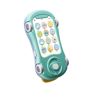LANDZO Early Education Musical Cell Phone Toy Car Shape Star Projector Night Light Kids Play & Learn with Removable Soft