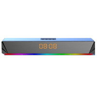 Langjing A8 Haut-parleur dordinateur Effet de lumière RVB Bluetooth USB Rechargement de lhorloge Affichage AUX