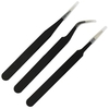 LAOA 3 en 1 pinces à épiler en acier inoxydable point et forme incurvée outils de réparation pinces ensemble de pinces à