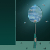 Électrique Moustique Fly Swatter USB Charge Silencieux LED Éclairage Moustique Tueur Sécurité Protection Anti-moustique