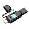 Lenovo Thinkplus 2 en 1 USB 3.0 Type-C Disque USB dempreintes digitales 32G 64G 128G 256G Clé USB Protection de la