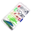 LEO 52pc / lot leurres de pêche Mix dur Soft appâts crochets émerillons de pêche ensemble avec boîte de rangement