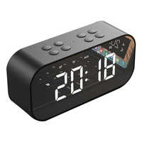 LEORY BT501 Haut-parleur sans fil Bluetooth 5.0 Double réveil LED Affichage Stéréo Carte TF Haut-parleur Mic