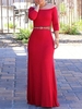 Élégante robe maxi couleur unie à épaules dénudées