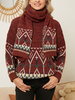 Éléments de Noël pour femmes Claret Vintage avec écharpe Pulls décontractés
