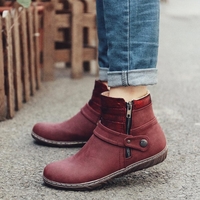 Lostisy Stitching Doublure En Peluche Antidérapante Chaude Décontractée Bottines Courtes