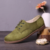 LOSTISY Suede Lace Up Solid Color Casual Chaussures plates formelles