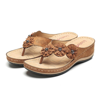 LOSTISYSandalescompenséesàfleursavec flip flop