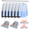 Lot de 12 housses dépaule pour vêtements anti-poussière respirantes et imperméables en plastique pour vêtements de
