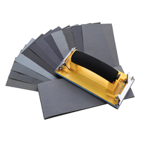 Lot de 36 papiers abrasifs avec bloc de ponçage à la main,  grain assorti,  papier abrasif étanche humide et sec pour la f