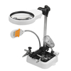 Loupe portative de lentille de support de fer à souder LED aidant la loupe de pince
