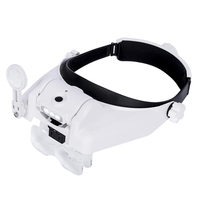 Loupe serre-tête avec loupe rechargeable par USB avec éclairage 3 LED Lampe loupe 1X 1.5X 2X 2.5X 3.5X 8X Loupe