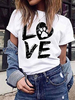 LOVE Imprimer T-shirts décontractés à manches courtes et col rond pour les femmes