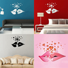 Love Kiss Lips Coeurs Motif Miroir Stickers Muraux