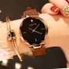 LSVTR Casual Mode Diamant Motif Cadran Strass PU Bracelet En Cuir Femmes Montre-Bracelet Quartz Montre