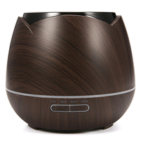 Luckyfine 7Color Light 400ML Diffuseur dAromathérapie En Grain De Bois Portable Humidificateur À Brume Fraîche À Ul