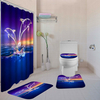 Lumineux Dauphin Rideau De Douche Étanche Antidérapant Tapis De Sol Tapis Couvercle Toilette Ensemble De Toilettes Salle