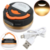 Luminosité USB Rechargeable Camping Lights Tent Light 3 Modes Warm White Atmosphere Magnetic Work Lamp