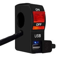 Lumière de charge USB pour moto 12V ON OFF Interrupteur de guidon avec voyant lumineux Spot de brouillard VTT étanche