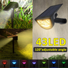 Lumière solaire de paysage 43LED avant arrière éclairant la lampe imperméable de décor de jardin RVB