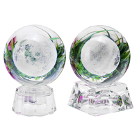 Lune boule de cristal avec la base de leffet de lumière 3D gravure Colorful décorations de bureau dartisanat