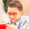 Lunettes carrées Prospeck pour enfants,  cadre bleu Colorful