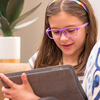 Lunettes carrées Prospeck pour enfants,  cadre bleu Colorful