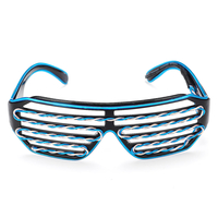 Lunettes de contrôle de la voix LED Double couleur Glow EL Lunettes Shade Light Up Clignotant Lunettes de soleil Party