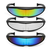 Lunettes de fête Nouveauté Futuristic Cyclops Mirrored Sunglasses Monoblock Alien