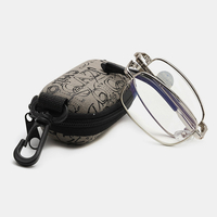 Lunettes de lecture à cadre métallique portable unisexe pliable anti-lumière bleue Lunettes presbytes