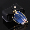 Lunettes de lecture anti-bleues pliantes anti-bleues avec boîte en cuir