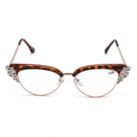 Lunettes de lecture dordinateur ultra-légères pour femmes avec cadre en œil de chat avec strass