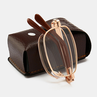 Lunettes de lecture ovales unisexes à cadre complet Lunettes de presbytie à cadre en métal pliable portables avec boîte