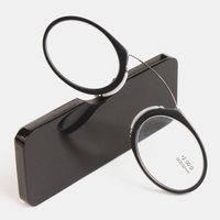 Lunettes de lecture portatives légères de personnalité de pince-nez unisexe Lunettes presbytes avec étui