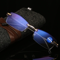 Lunettes de lecture sans diamant avec bordure anti-lumière bleue Lunettes de lecture neutres avec boîte à lunettes