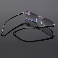 Lunettes de lecture unisexes pliables sans cadre diamant garnies anti-bleu clair Film lunettes presbytes