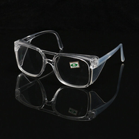 Lunettes de protection en plastique Goggles transparentes avec protection de protection latérale pour laboratoire