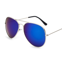 Lunettes de soleil aviateur rétro Lunettes de soleil Film couleur réfléchissant