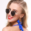 Lunettes de soleil de protection de la mode UV de cadre en métal de forme ronde rétro de femmes