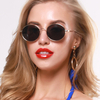 Lunettes de soleil de protection de la mode UV de cadre ovale en métal rétro de femmes