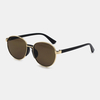 Lunettes de soleil de protection unisexe à monture étroite en métal ovale