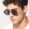 Lunettes de soleil de protection unisexe en métal rétro forme ronde