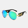Lunettes de soleil de protection unisexe Retro Fashion Metal UV