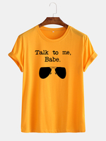 Lunettes de soleil drôles pour hommes Slogan Little Tag T-shirts respirants à manches courtes
