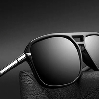 Lunettes de soleil pour hommes à la mode Rétro grand cadre Lunettes de soleil polarisées pour les voyages de conduite en