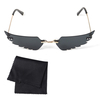 Lunettes de soleil sans monture pour femmes Lunettes de soleil Lunettes sans cadre avec étui de rangement